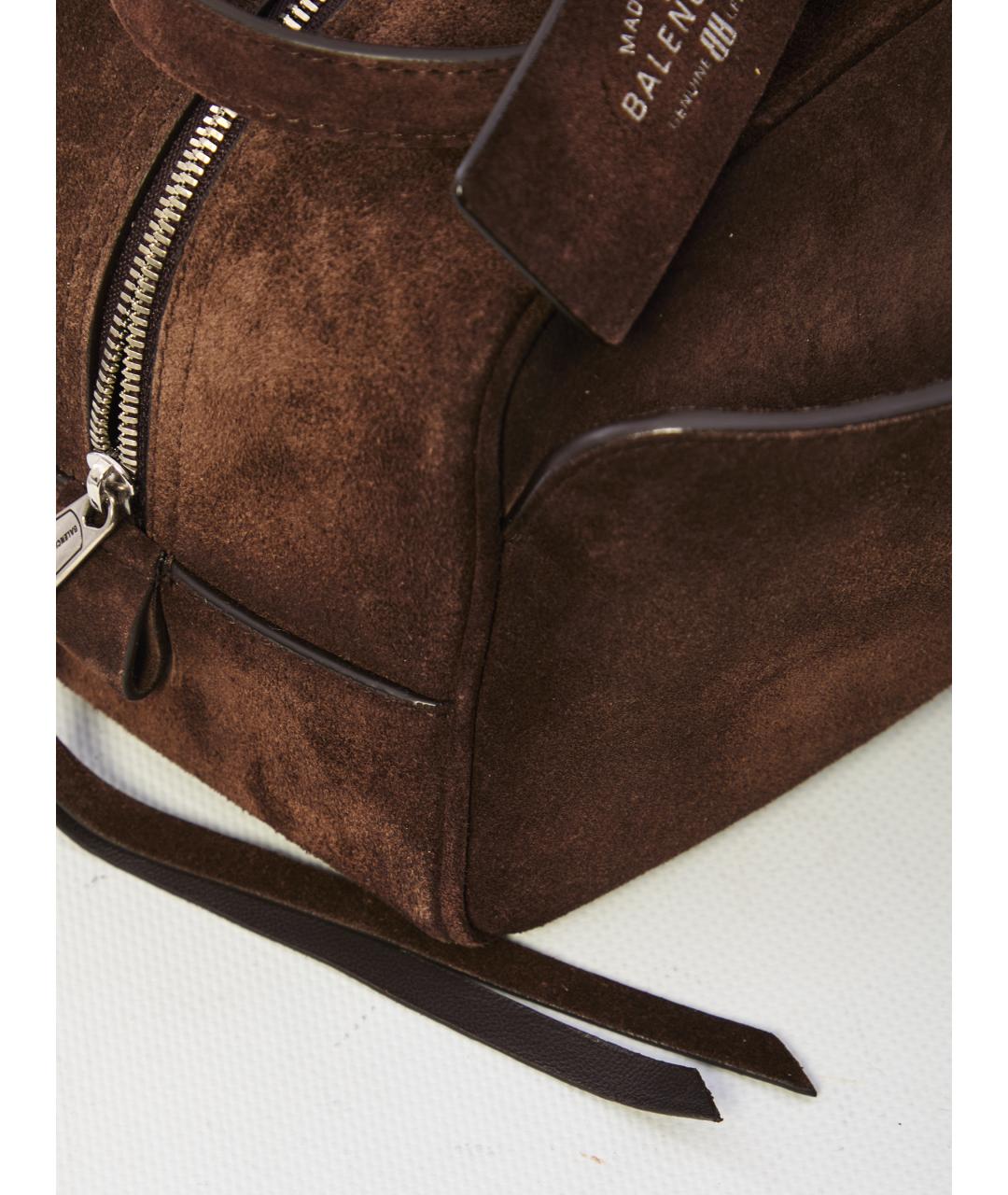 BALENCIAGA Коричневая замшевая сумка через плечо, фото 4