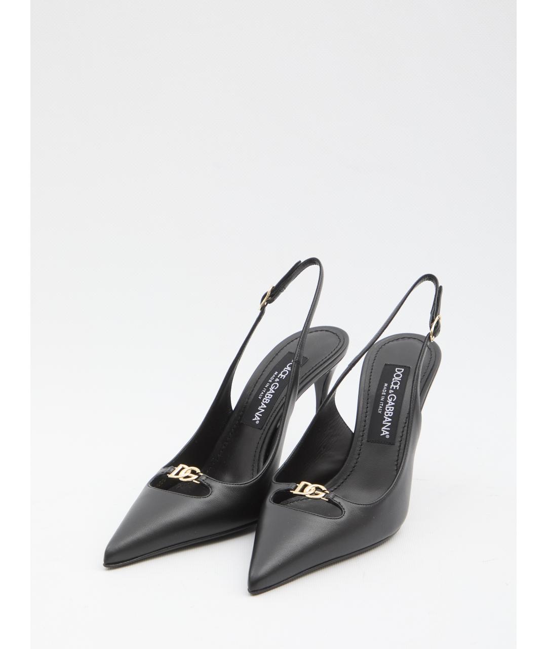 DOLCE&GABBANA Черные кожаные туфли, фото 2