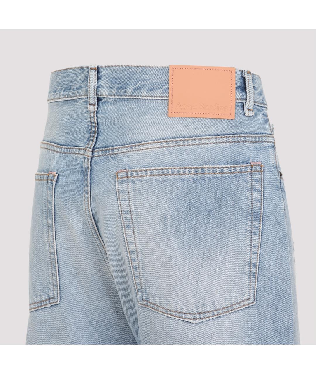 ACNE STUDIOS Голубые хлопковые прямые джинсы, фото 4