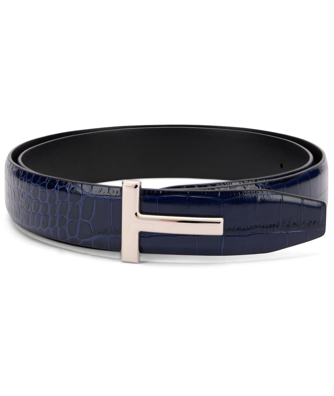 TOM FORD Синий кожаный ремень, фото 2