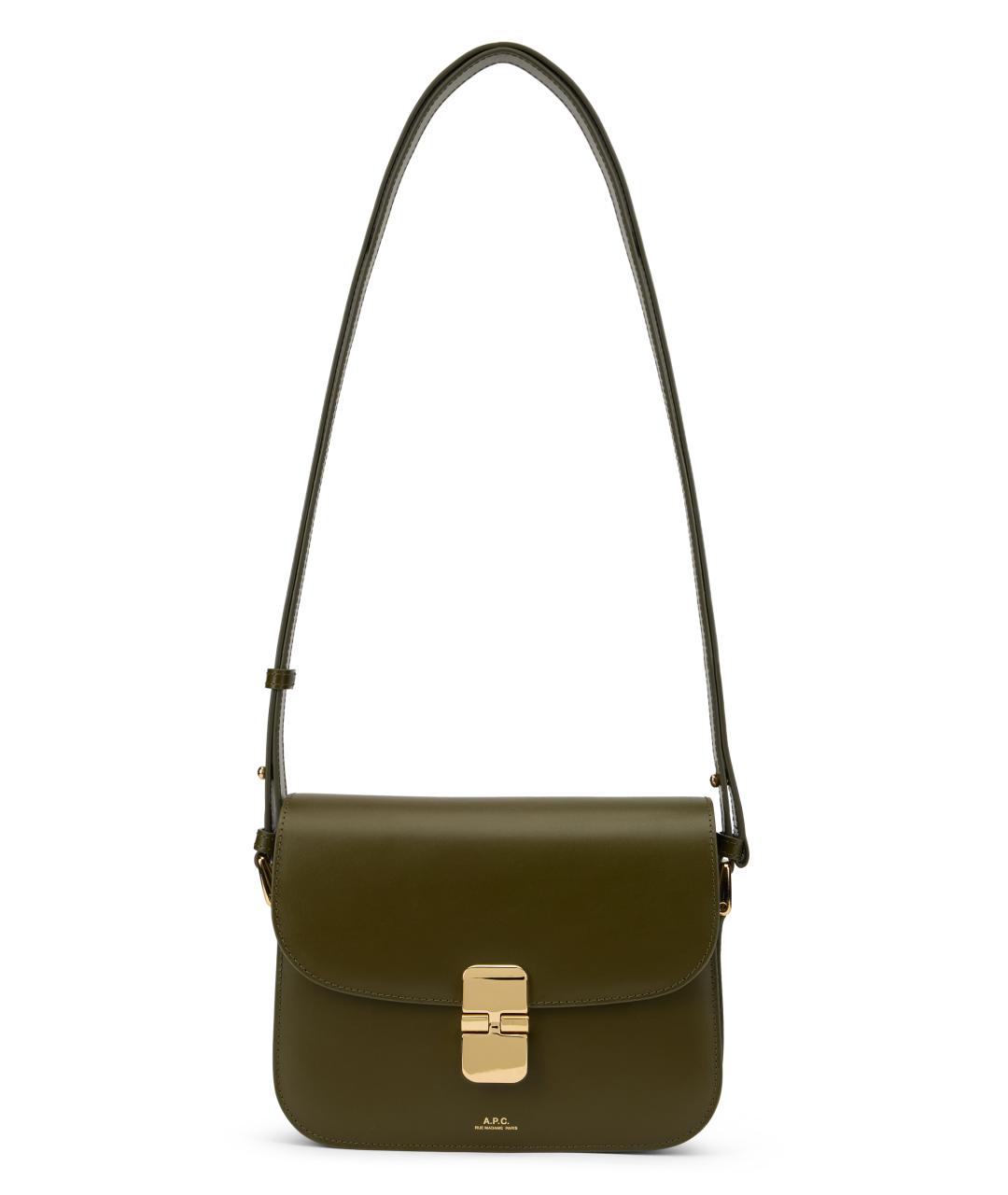 A.P.C. Зеленая кожаная сумка через плечо, фото 1