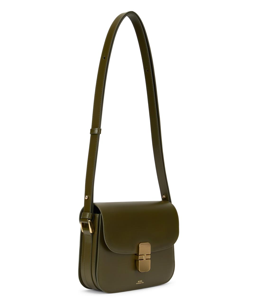 A.P.C. Зеленая кожаная сумка через плечо, фото 2