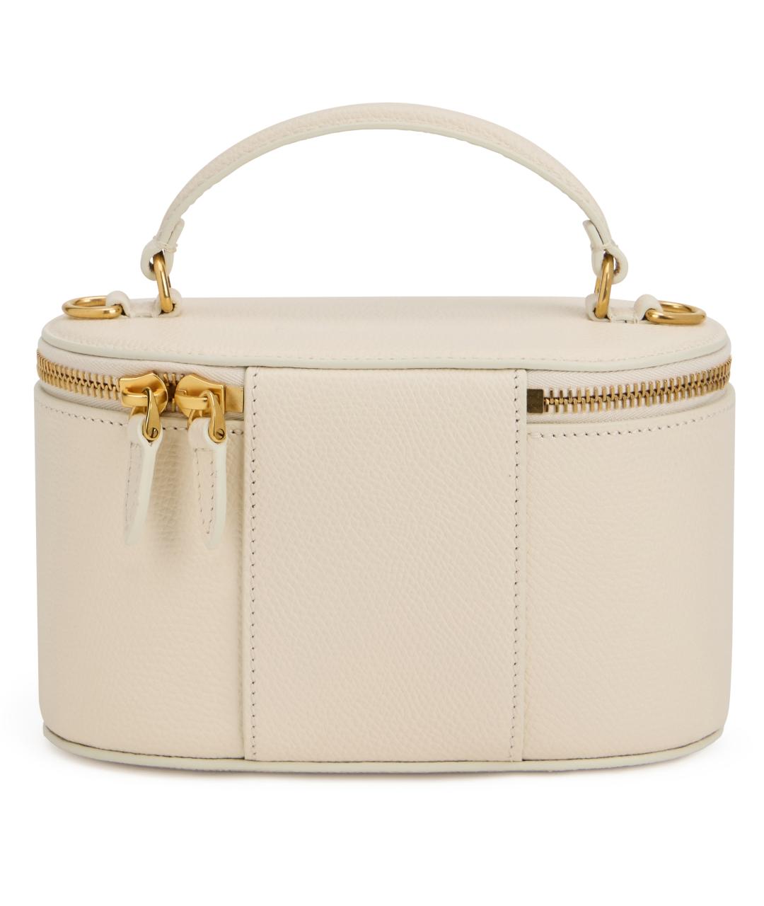 VALENTINO Бежевая кожаная сумка с короткими ручками, фото 4