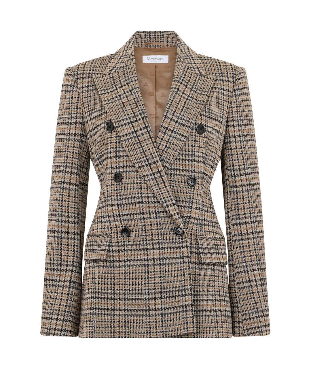 MAX MARA Коричневый шерстяной жакет/пиджак, фото 1