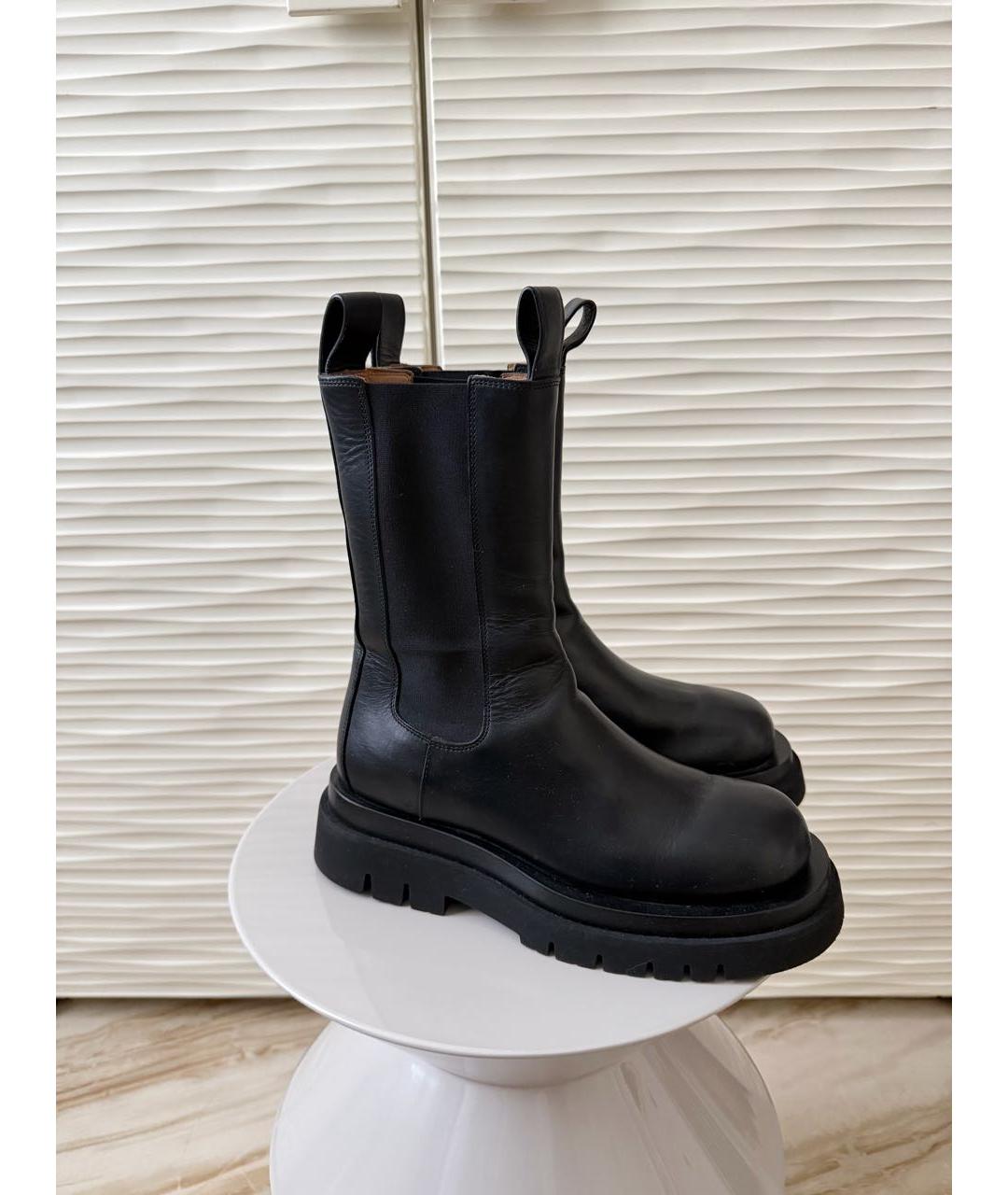 BOTTEGA VENETA Черные кожаные ботинки, фото 5
