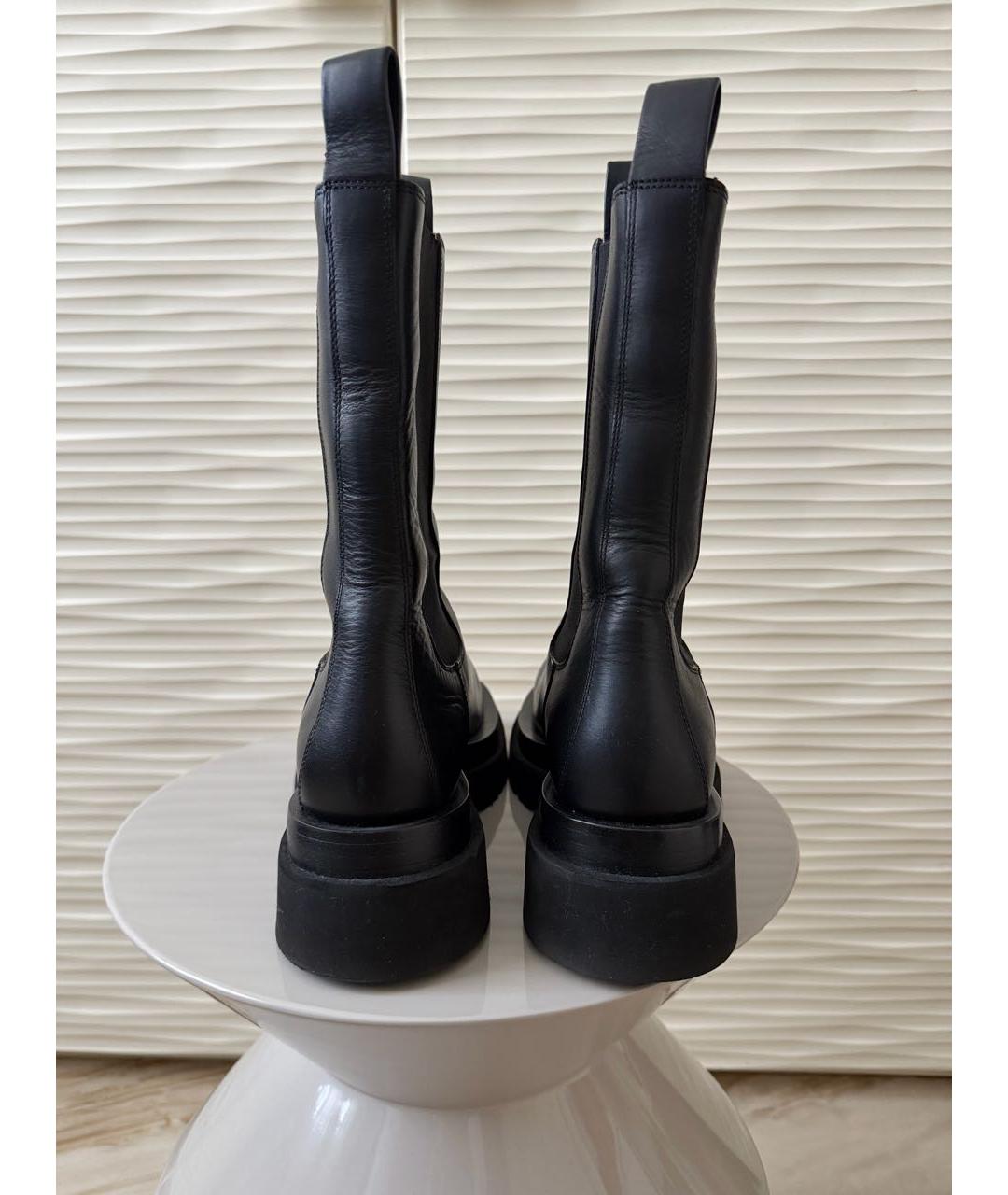 BOTTEGA VENETA Черные кожаные ботинки, фото 4
