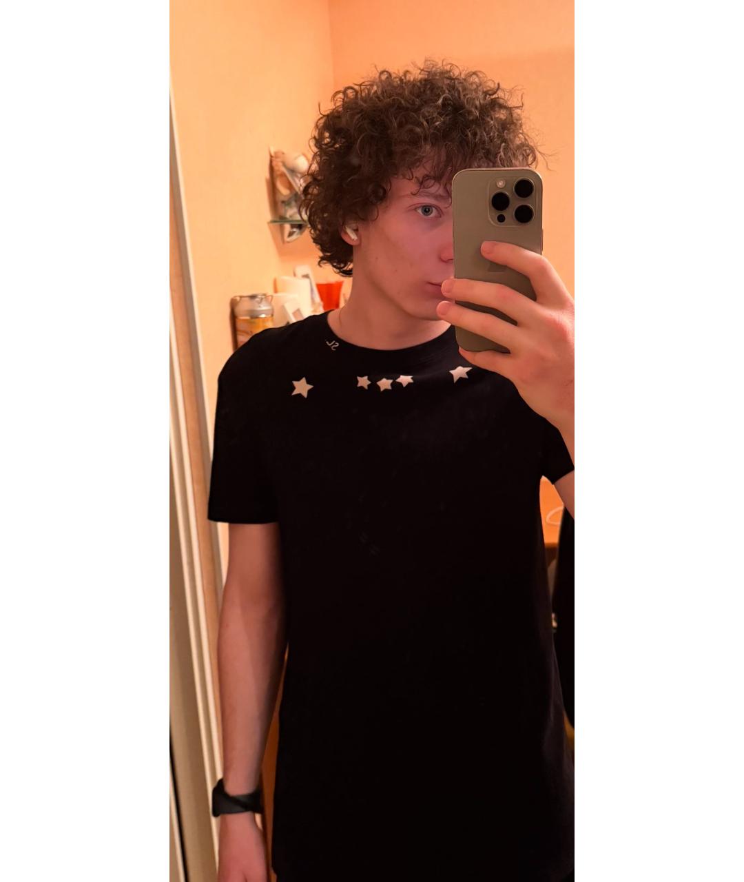 SAINT LAURENT Черная хлопковая футболка, фото 5