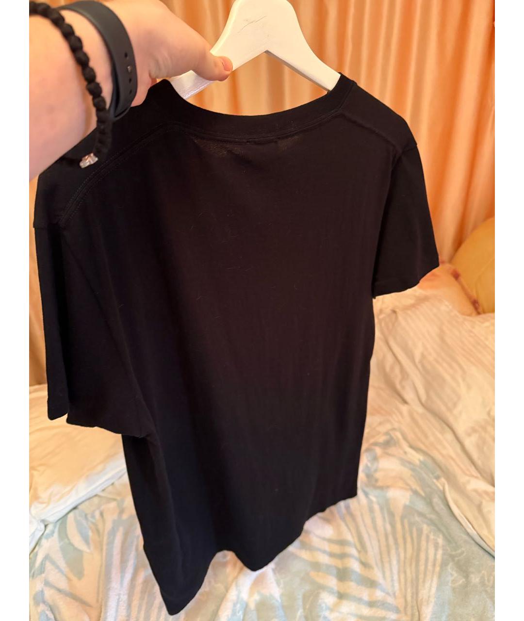 SAINT LAURENT Черная хлопковая футболка, фото 2