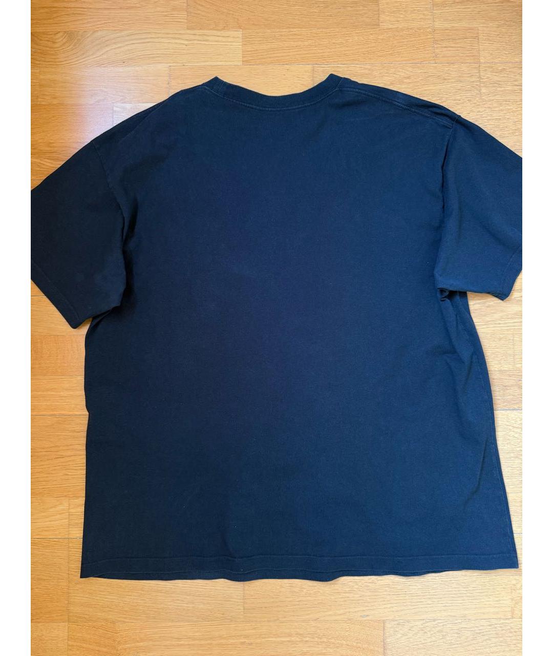 BALENCIAGA Темно-синяя хлопковая футболка, фото 2