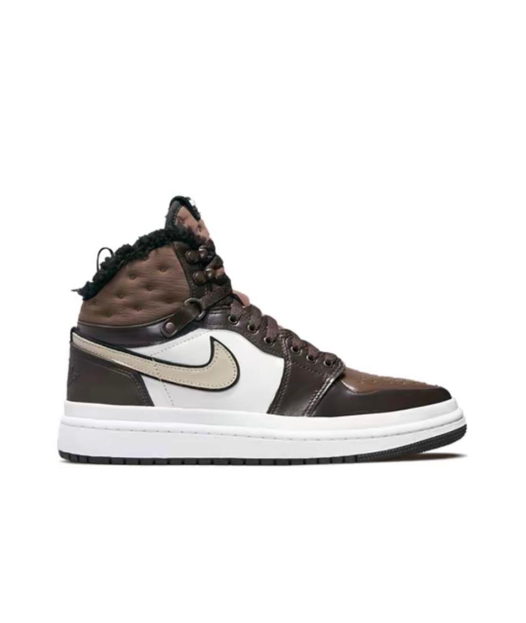 JORDAN Коричневые ботинки из лакированной кожи, фото 2