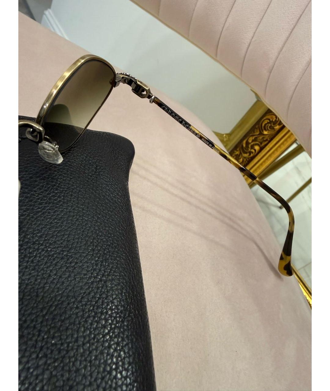 CHROME HEARTS Золотые металлические солнцезащитные очки, фото 6