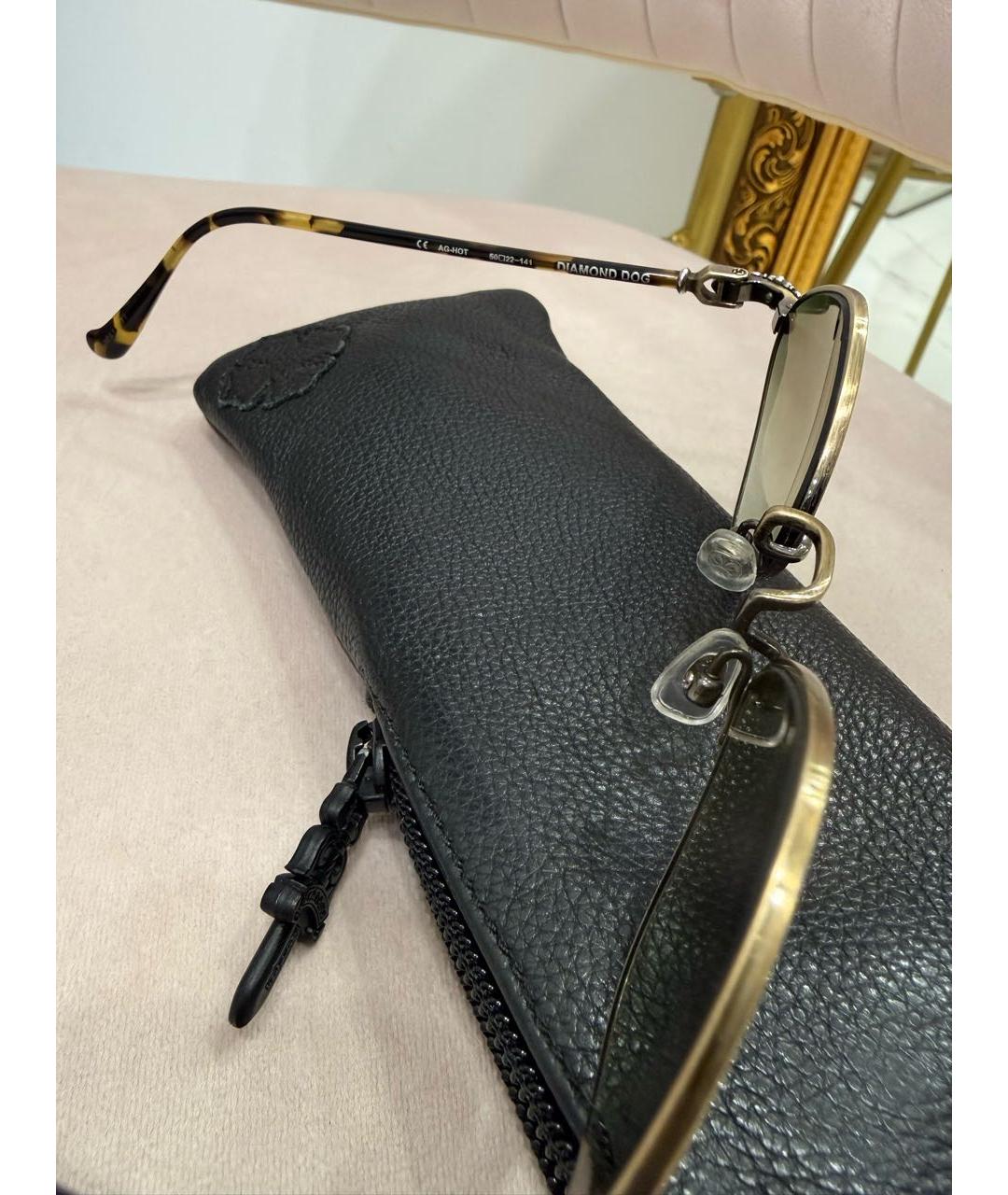 CHROME HEARTS Золотые металлические солнцезащитные очки, фото 7