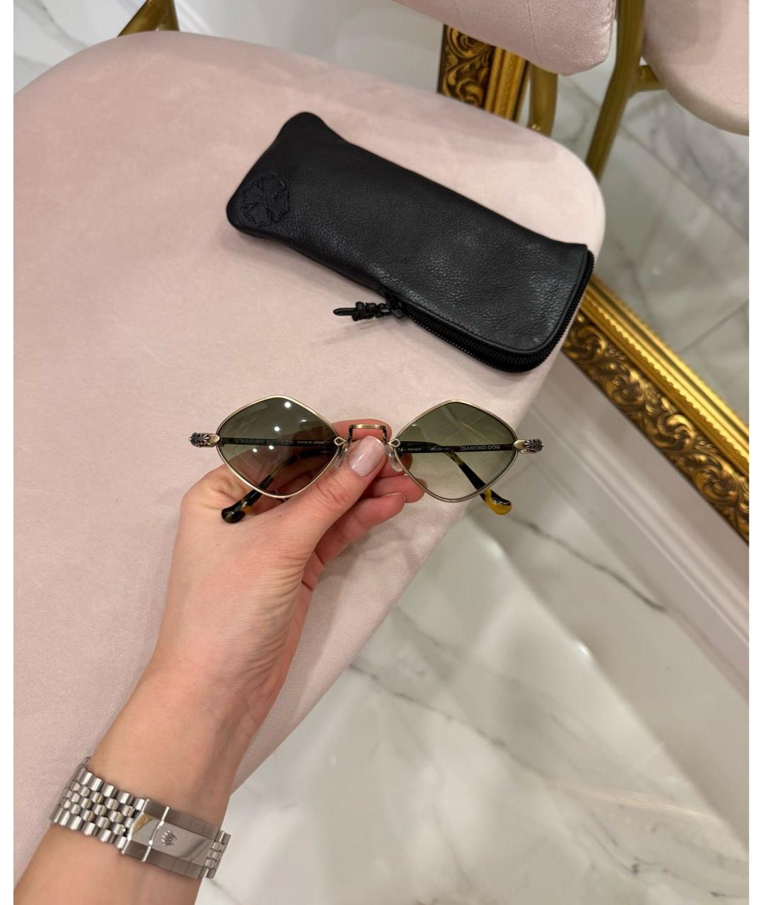 CHROME HEARTS Золотые металлические солнцезащитные очки, фото 2