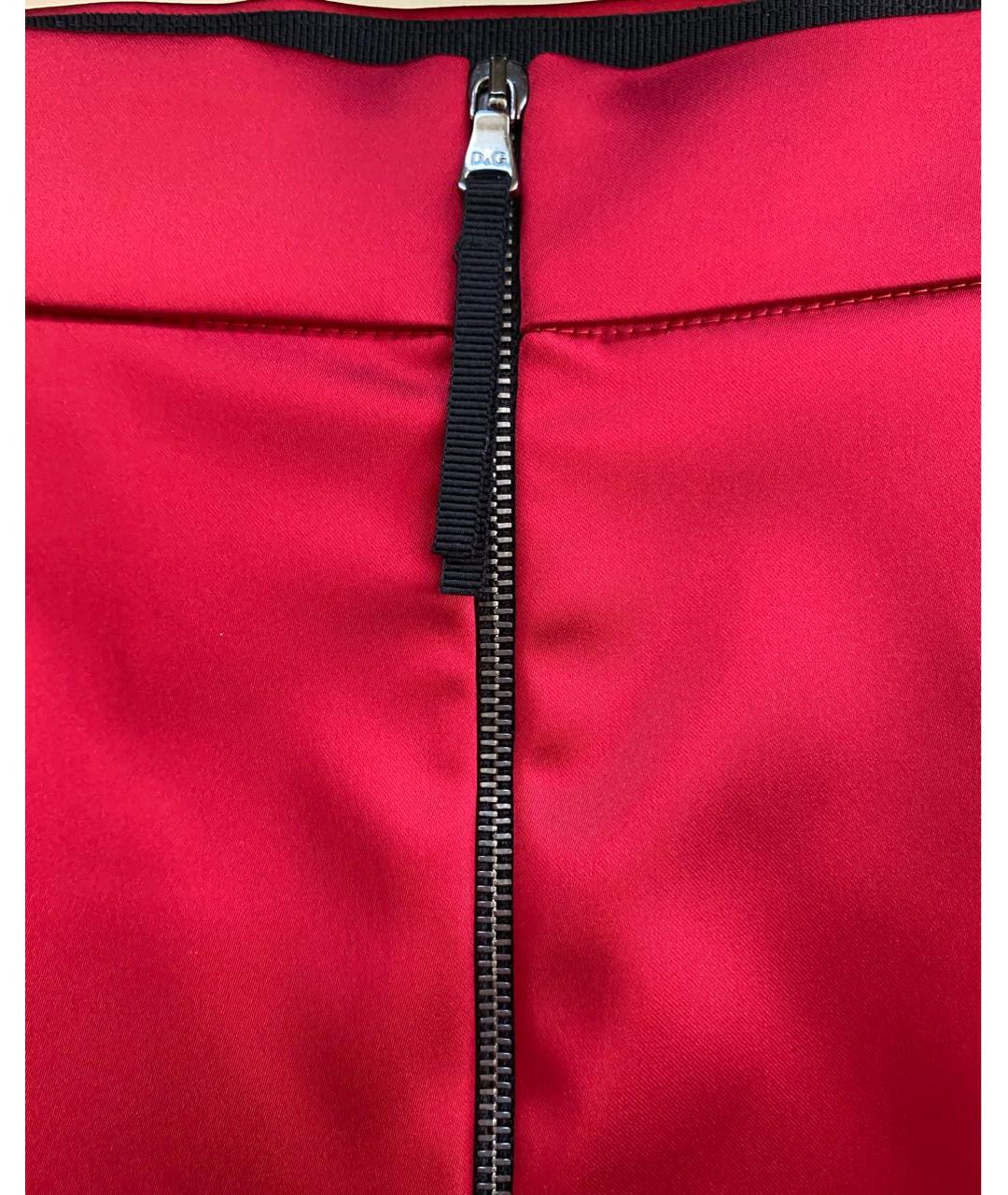 DOLCE&GABBANA Красная ацетатная юбка миди, фото 5