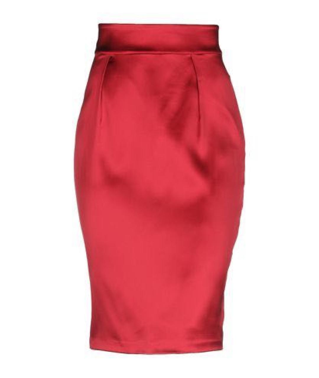 DOLCE&GABBANA Красная ацетатная юбка миди, фото 1