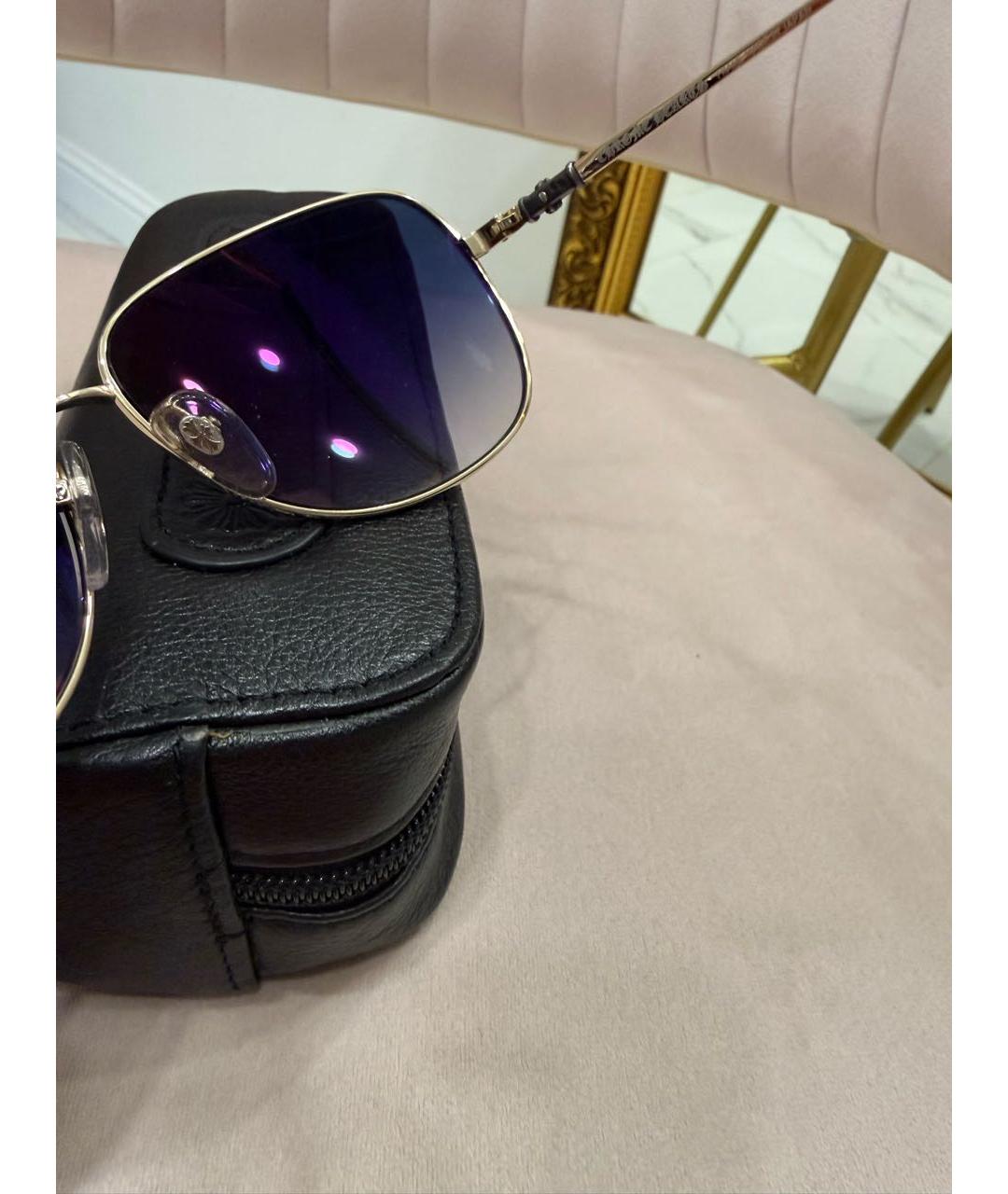 CHROME HEARTS Золотые металлические солнцезащитные очки, фото 7