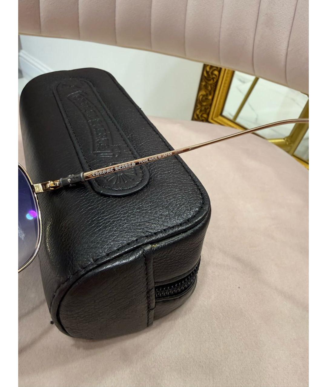 CHROME HEARTS Золотые металлические солнцезащитные очки, фото 6