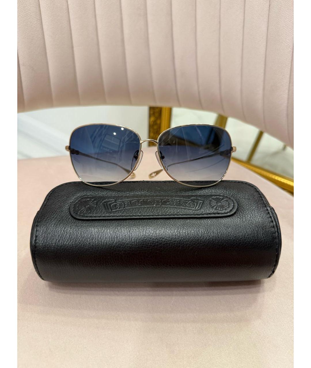 CHROME HEARTS Золотые металлические солнцезащитные очки, фото 9