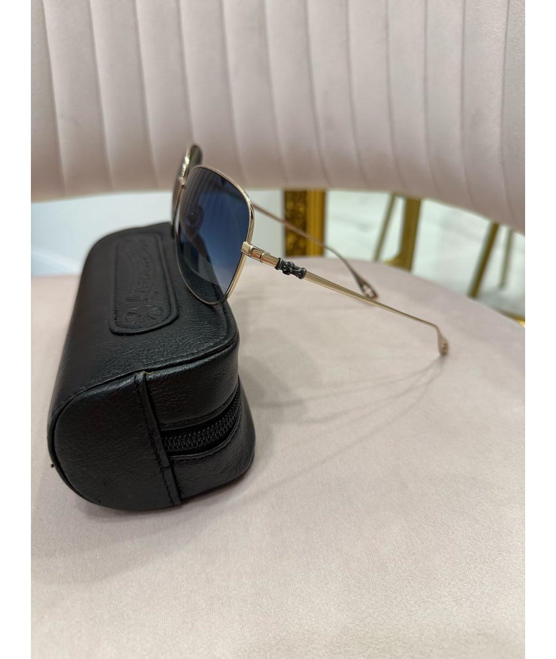 CHROME HEARTS Золотые металлические солнцезащитные очки, фото 4