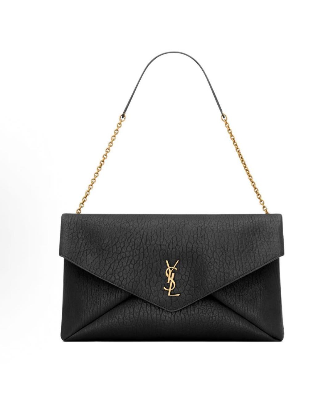 SAINT LAURENT Черная кожаная сумка через плечо, фото 9