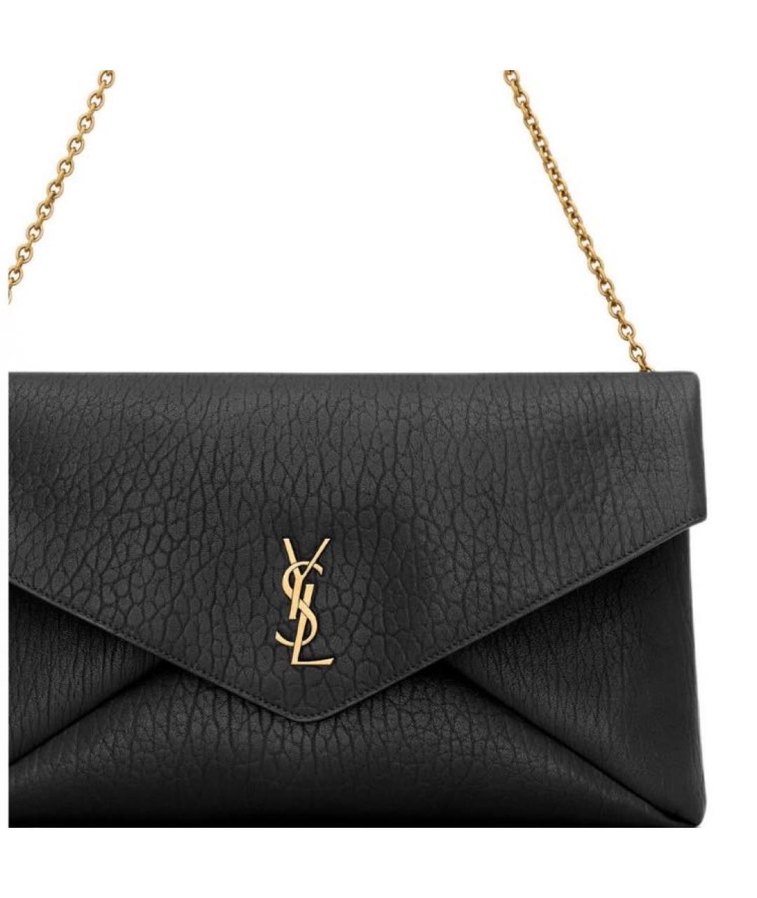 SAINT LAURENT Черная кожаная сумка через плечо, фото 6