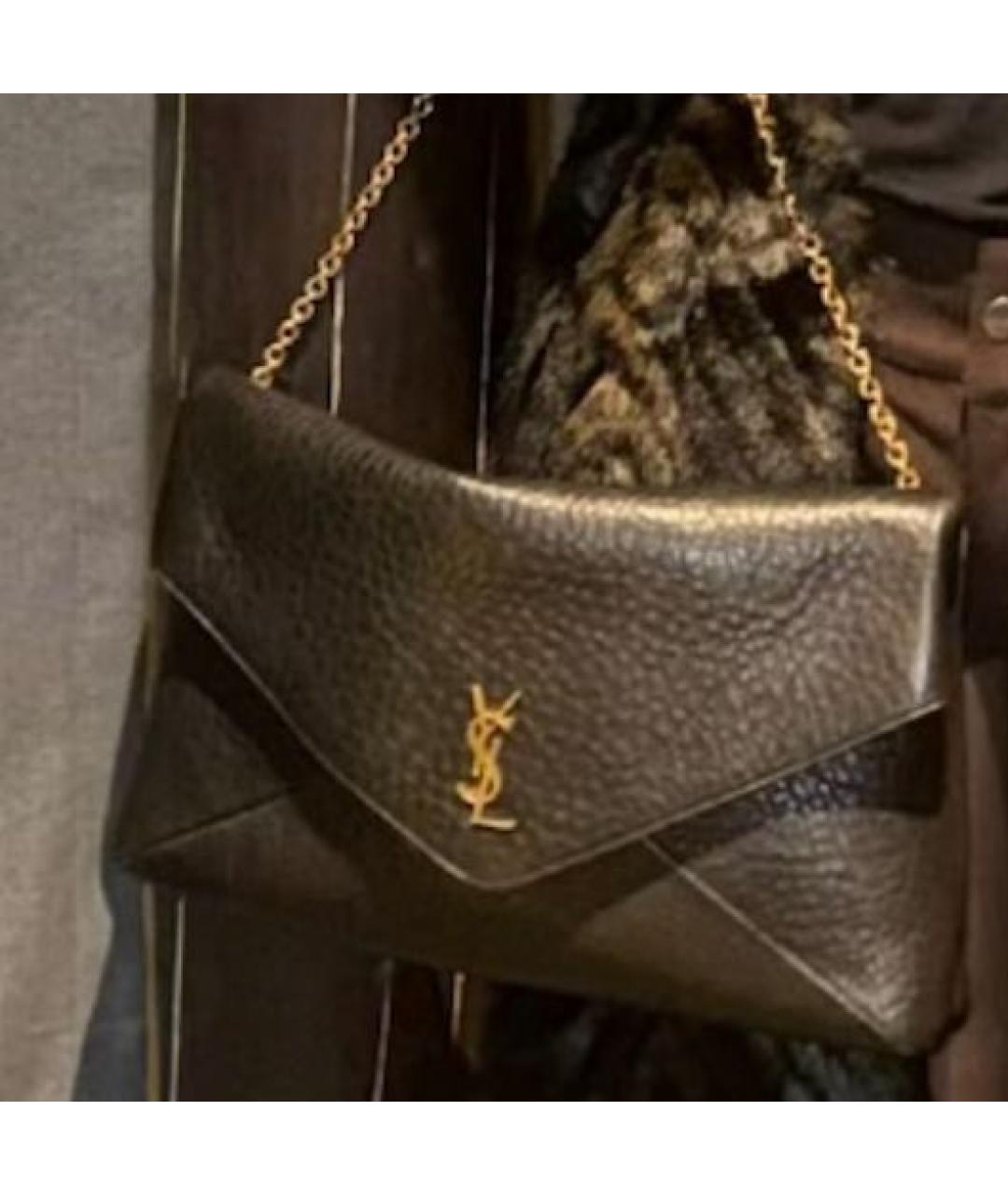 SAINT LAURENT Черная кожаная сумка через плечо, фото 8