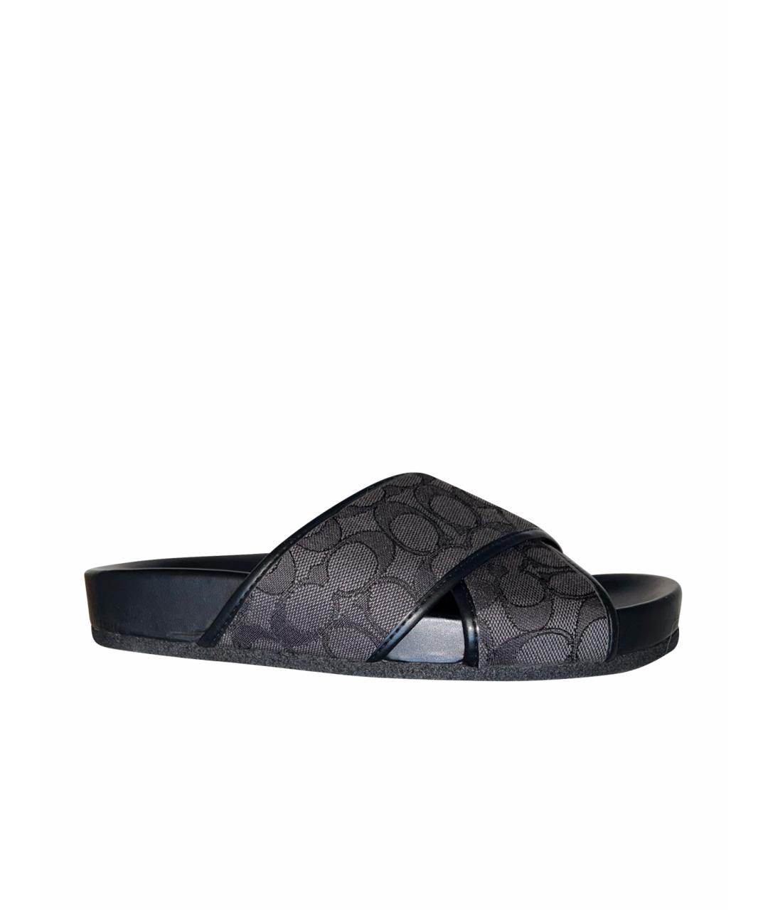 COACH Антрацитовые шлепанцы, фото 1