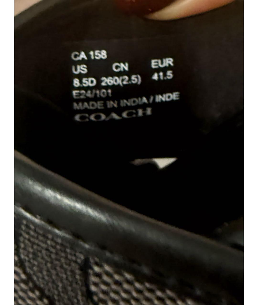 COACH Антрацитовые шлепанцы, фото 6