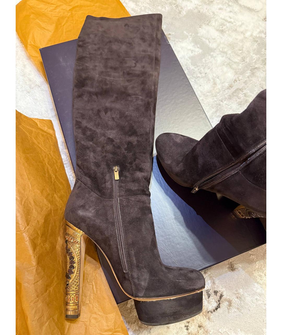 LE SILLA Коричневые замшевые сапоги, фото 6