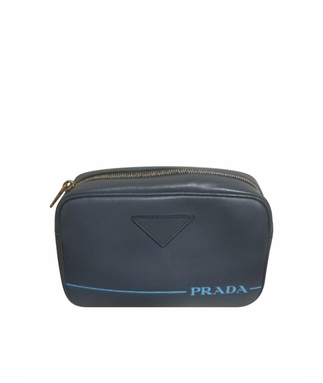 PRADA Серая кожаная сумка через плечо, фото 1