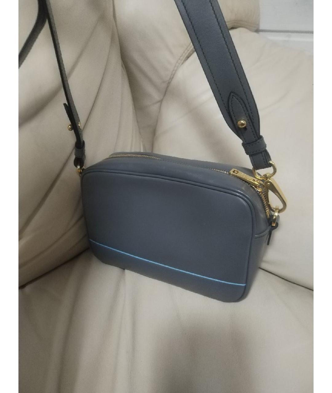 PRADA Серая кожаная сумка через плечо, фото 2