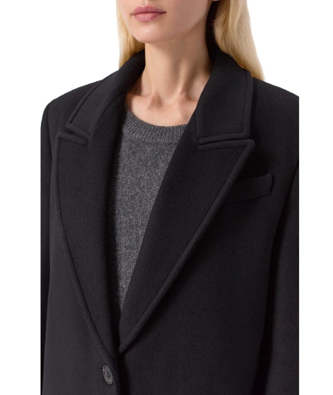 THE ATTICO Черное шерстяное пальто, фото 4