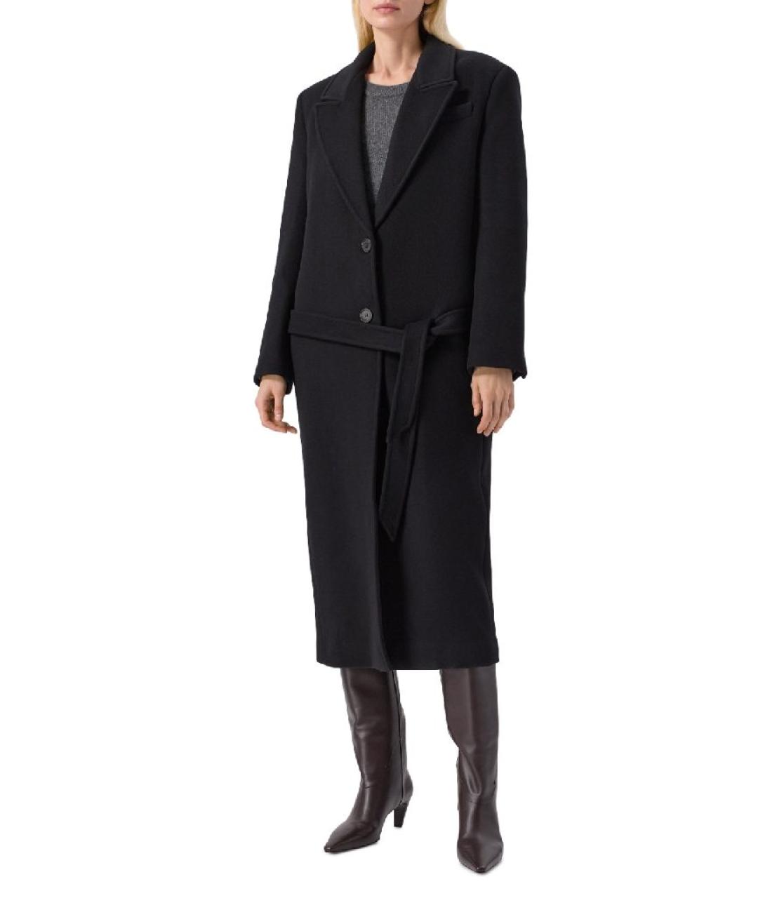 THE ATTICO Черное шерстяное пальто, фото 5