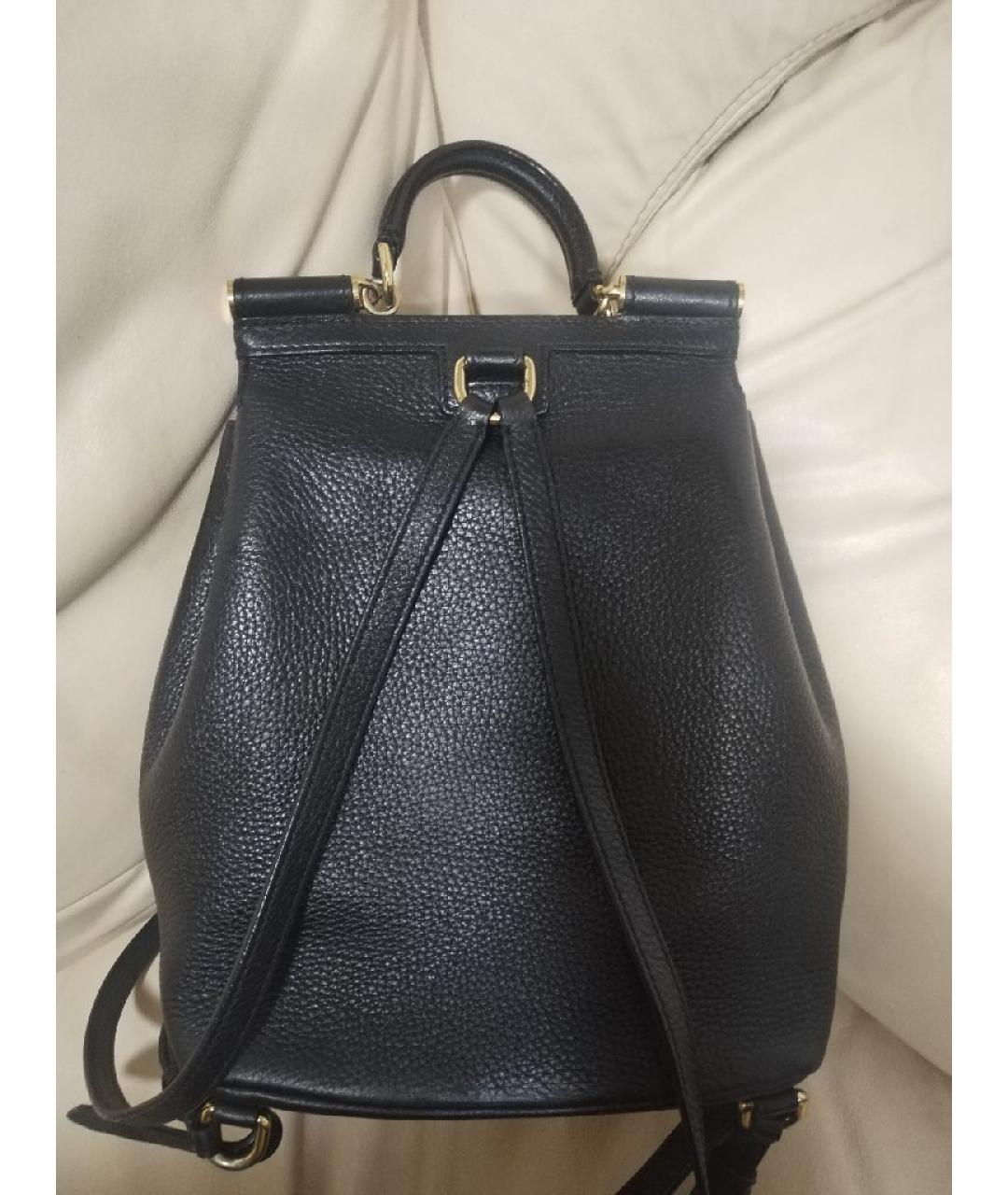 DOLCE&GABBANA Черный кожаный рюкзак, фото 2