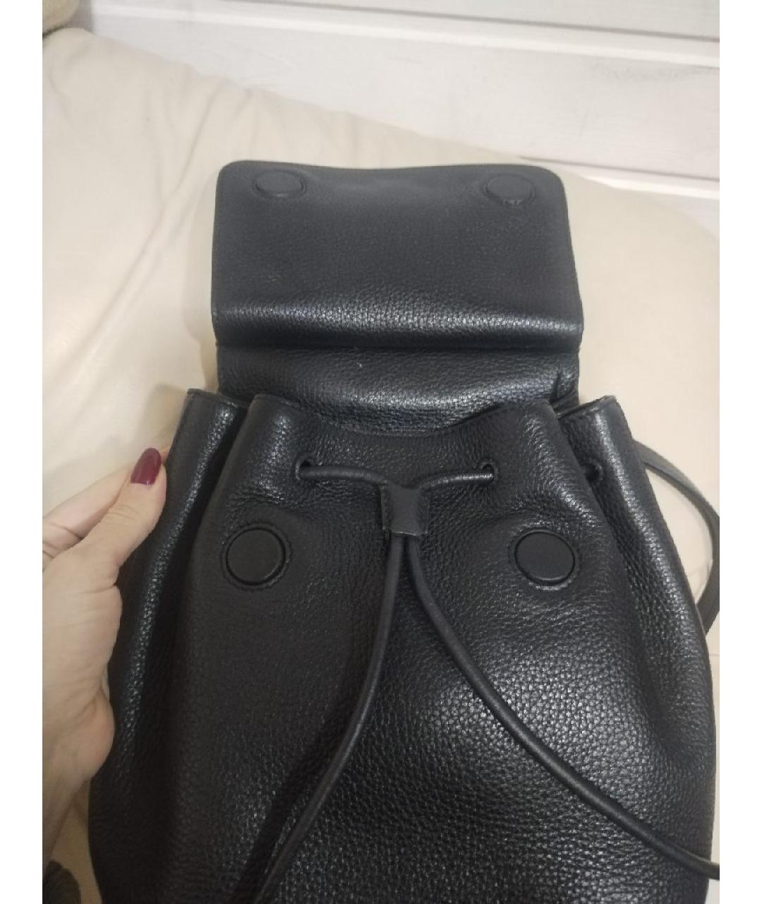 DOLCE&GABBANA Черный кожаный рюкзак, фото 4