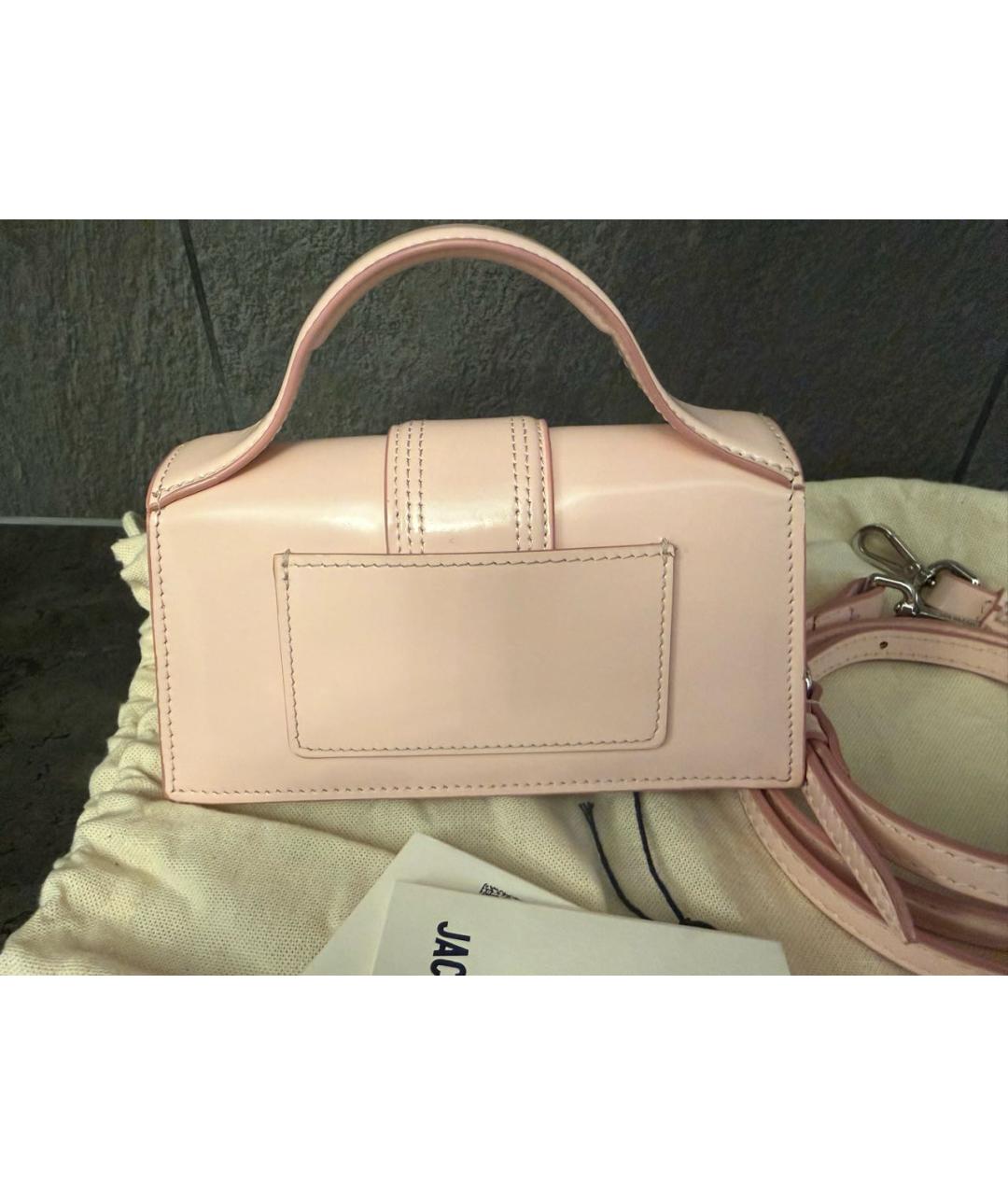 JACQUEMUS Розовая кожаная сумка через плечо, фото 3