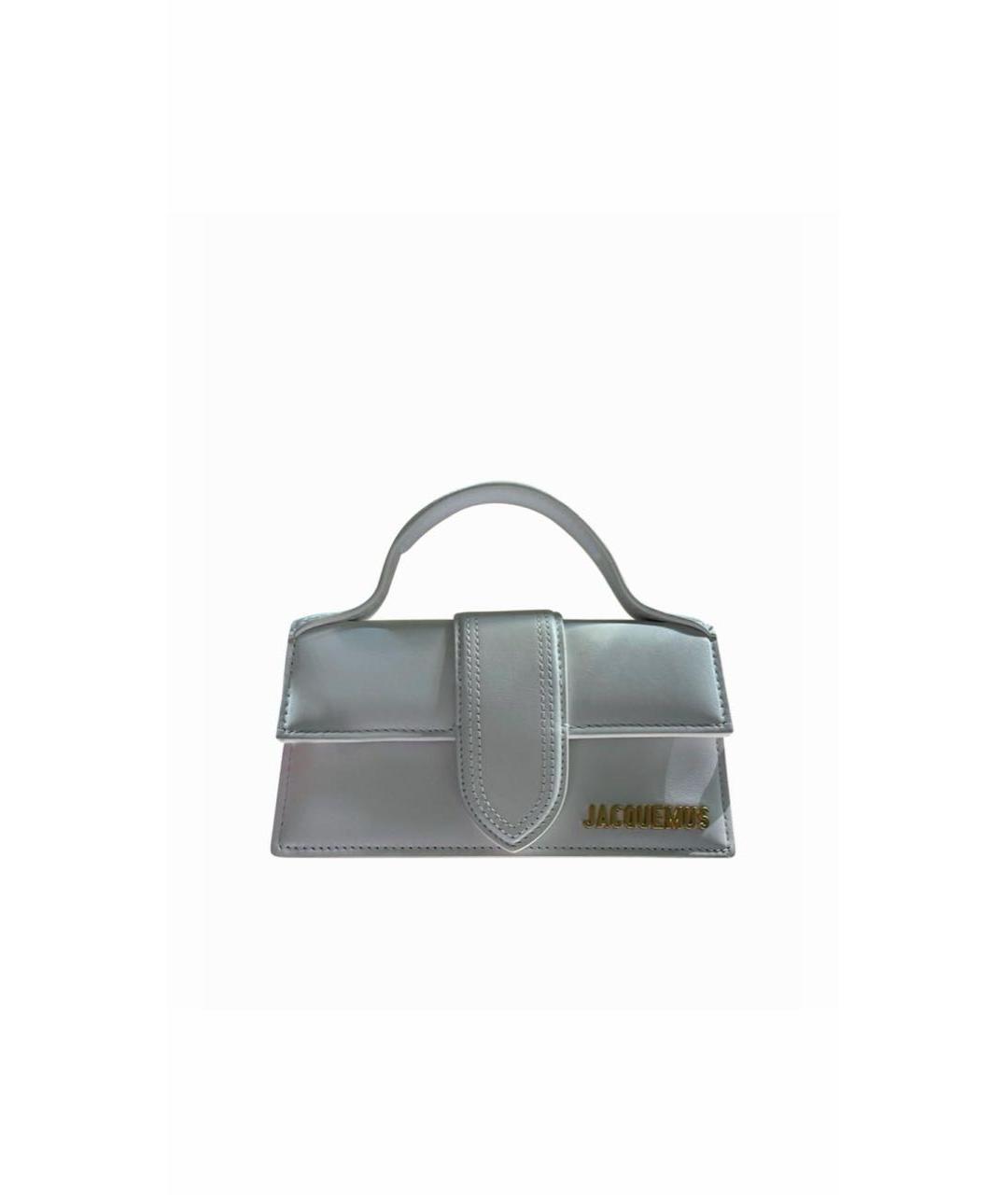 JACQUEMUS Белая кожаная сумка с короткими ручками, фото 5