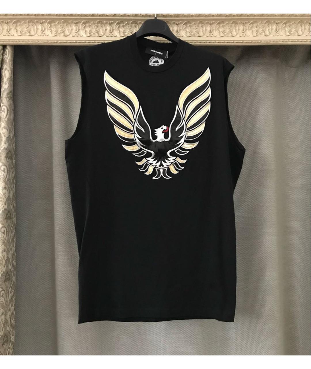 DSQUARED2 Черная хлопковая майка, фото 4