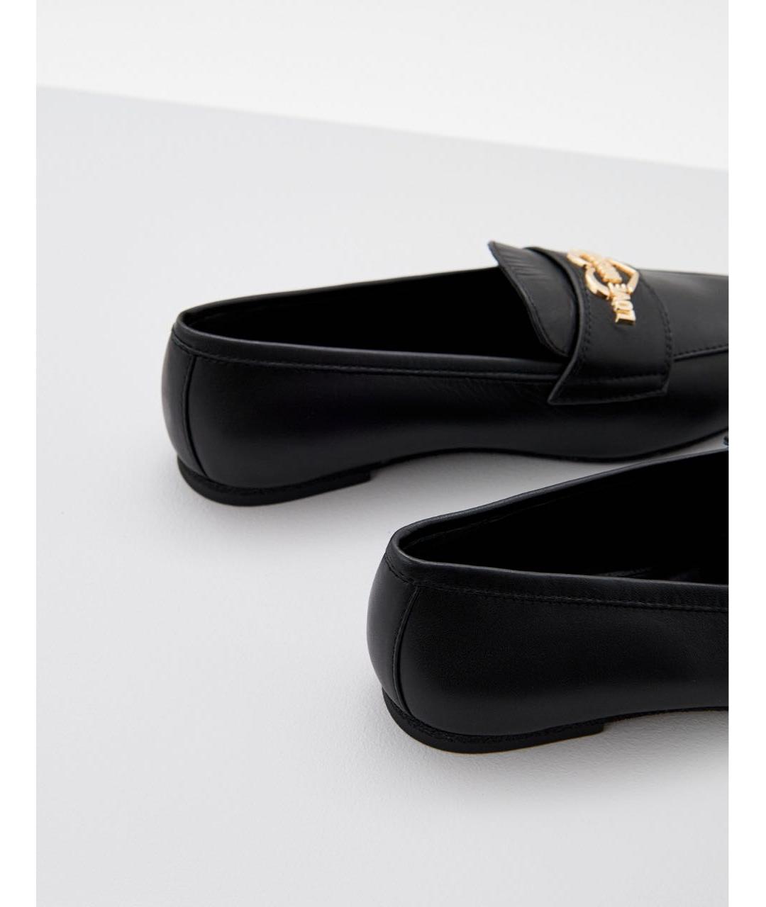 LOVE MOSCHINO Черные кожаные лоферы, фото 5