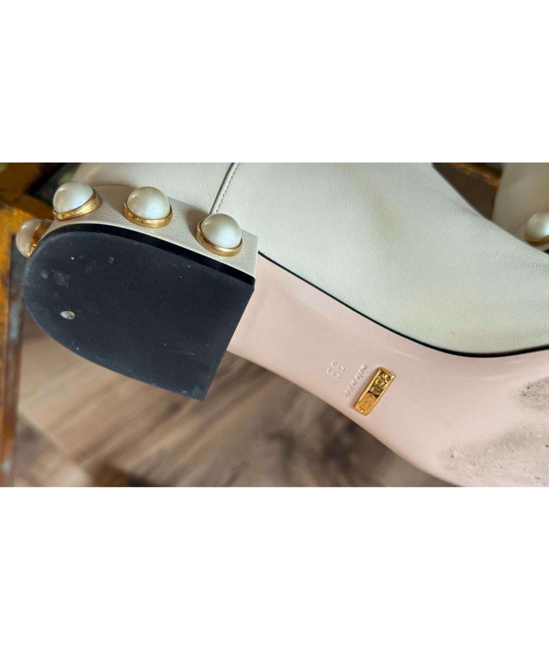 GUCCI Бежевые кожаные сапоги, фото 6