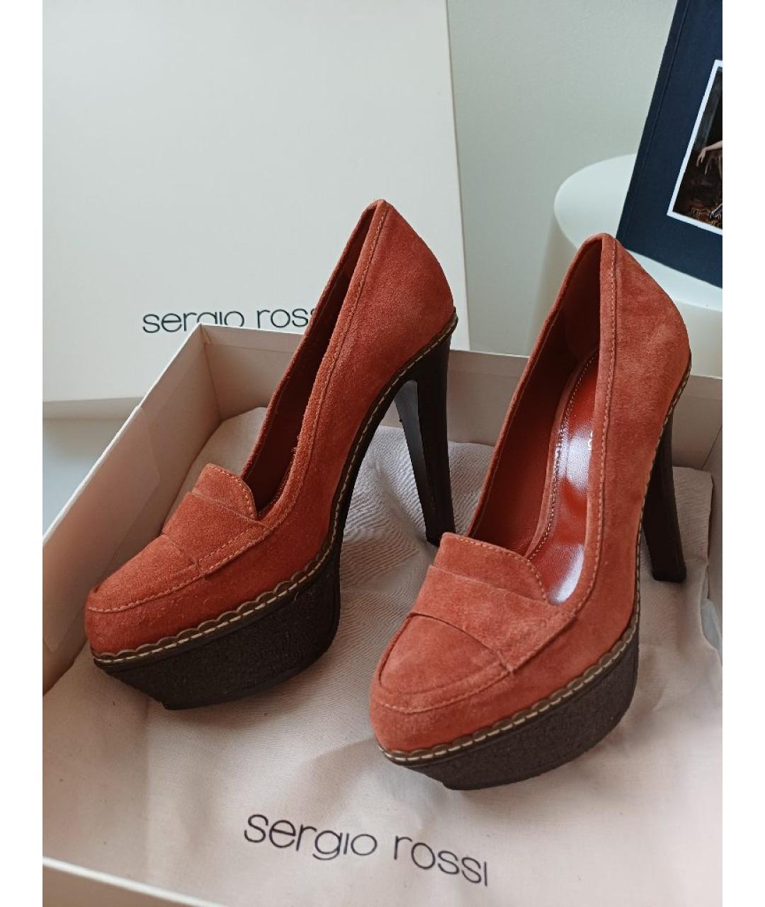 SERGIO ROSSI Коричневые замшевые туфли, фото 2