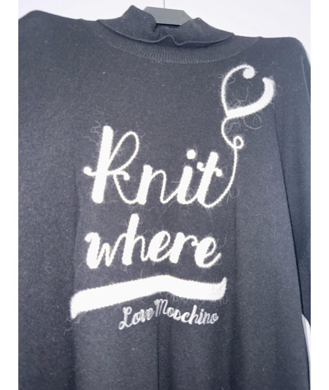 LOVE MOSCHINO Черный шерстяной джемпер / свитер, фото 2