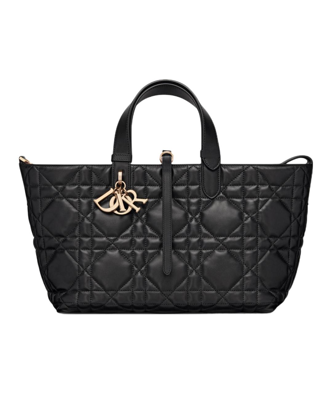 CHRISTIAN DIOR Черная кожаная сумка через плечо, фото 1