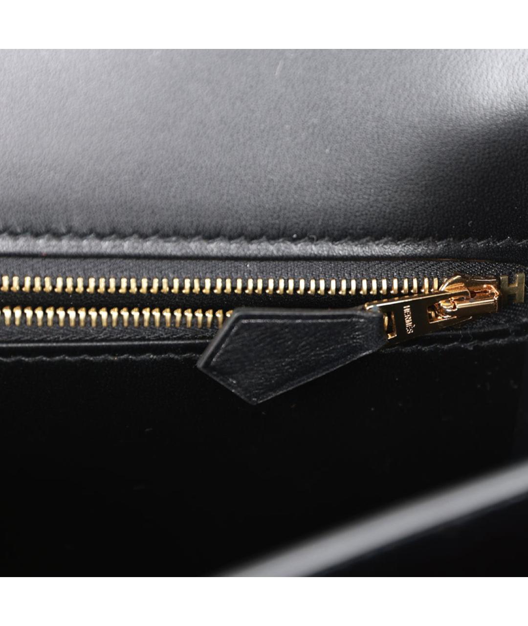 HERMES Черная кожаная сумка через плечо, фото 4