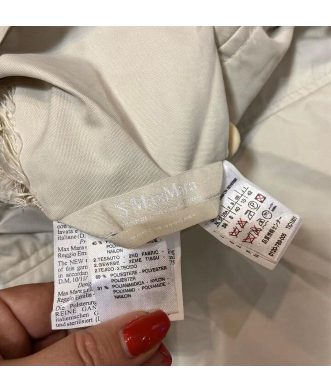 MAX MARA Хаки полиэстеровый пуховик, фото 5