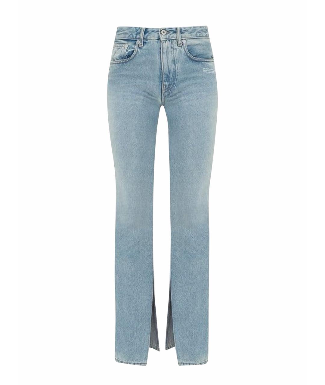 OFF-WHITE Голубые хлопковые прямые джинсы, фото 1