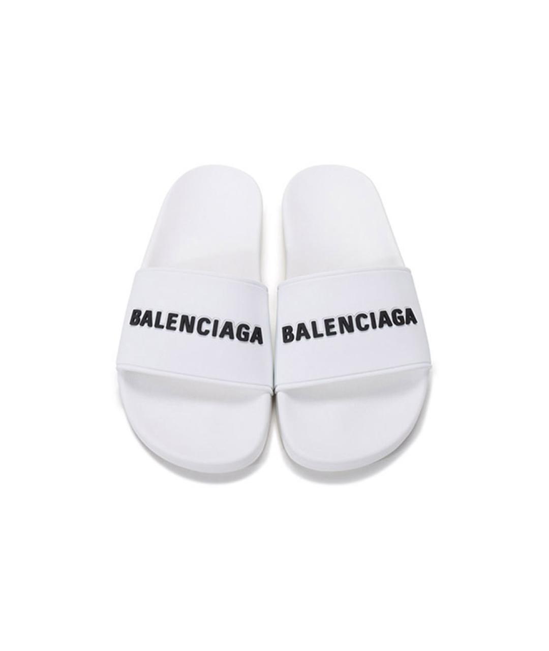BALENCIAGA Белые шлепанцы, фото 4