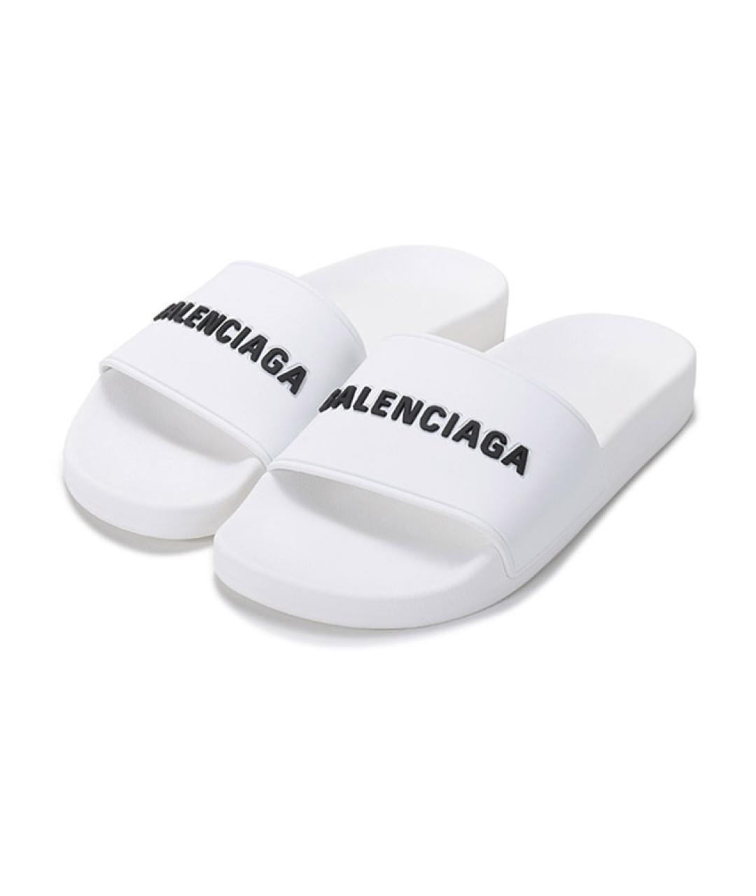 BALENCIAGA Белые шлепанцы, фото 3
