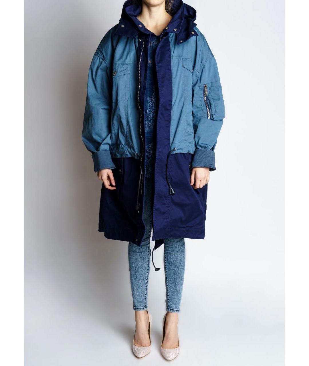 DSQUARED2 Темно-синее хлопковое пальто, фото 6