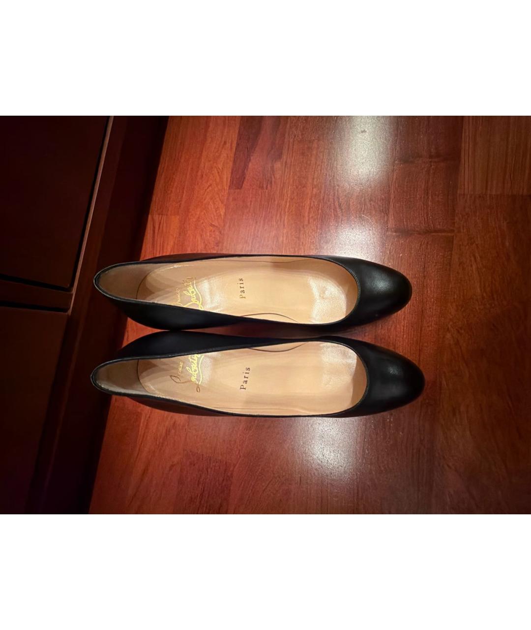 CHRISTIAN LOUBOUTIN Черные кожаные туфли, фото 3